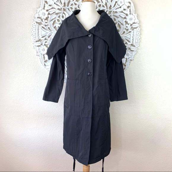 {Bryn Walker} Katarina Convertible Cowl Neck Button Front Maxi Jacket, Size S - Picture 2 of 12